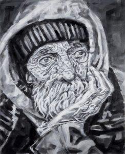 "Face of a homeless man"